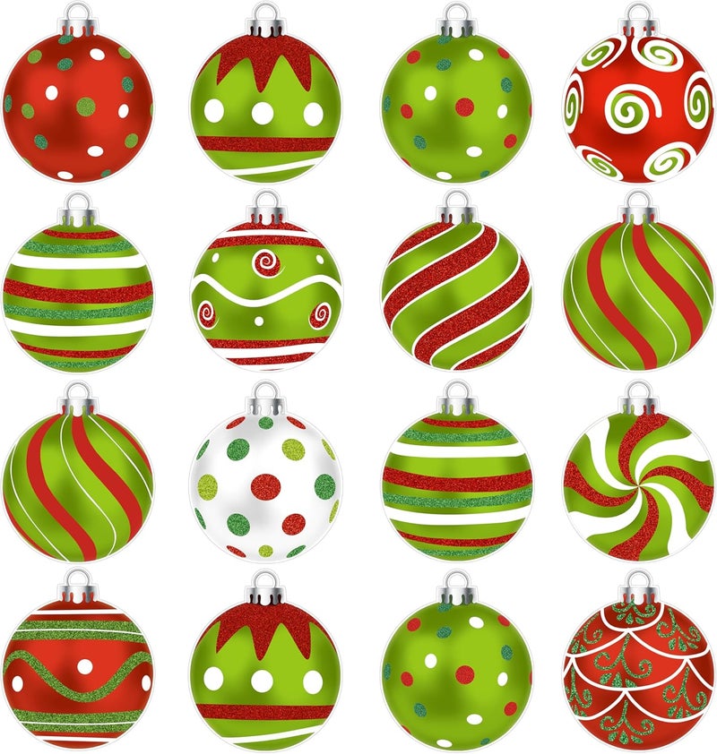 TREWAVE Christmas Ball Cutouts Christmas Bulletin Board Decorations Classroom Winter Holiday Cut-Outs Ornaments Home School Xmas Stickers for Wall Window Blackboard Decor - Image 1